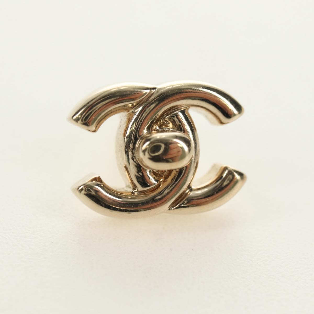 CHANEL COCO Mark Pierce metal Gold Tone CC Auth 181298M