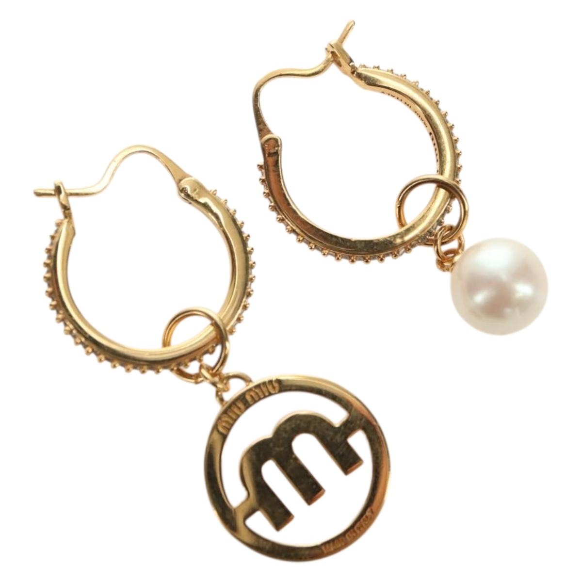 Miu Miu Pierce metal Gold Tone Auth 181299M