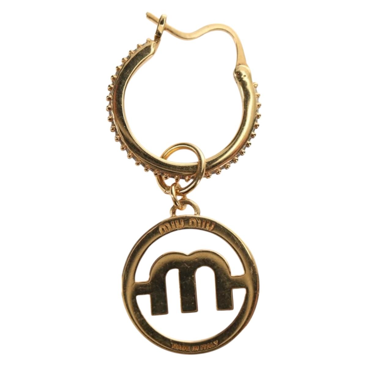 Miu Miu Pierce metal Gold Tone Auth 181299M