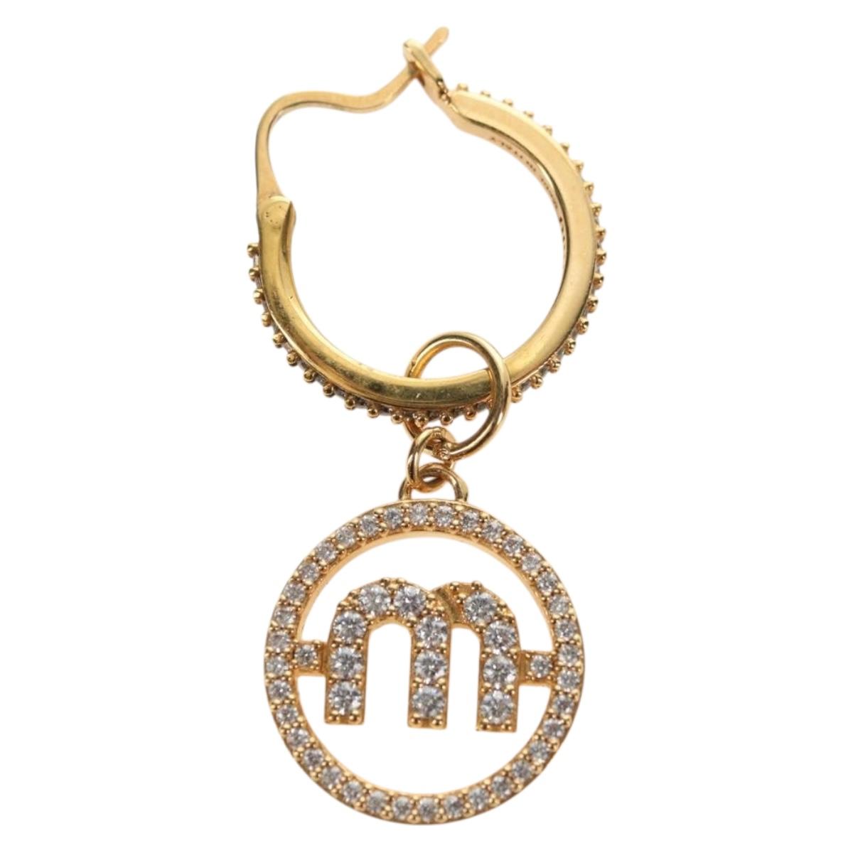 Miu Miu Pierce metal Gold Tone Auth 181299M