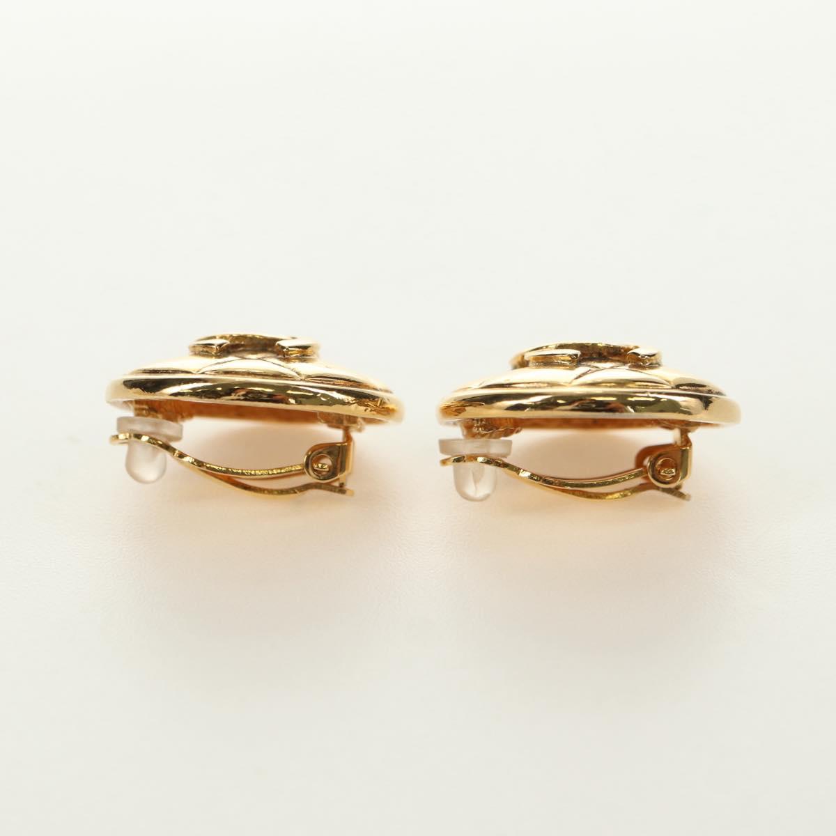 CHANEL COCO Mark Earring metal Gold Tone CC Auth 181301V