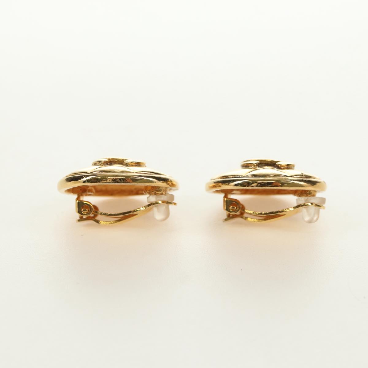 CHANEL COCO Mark Earring metal Gold Tone CC Auth 181301V