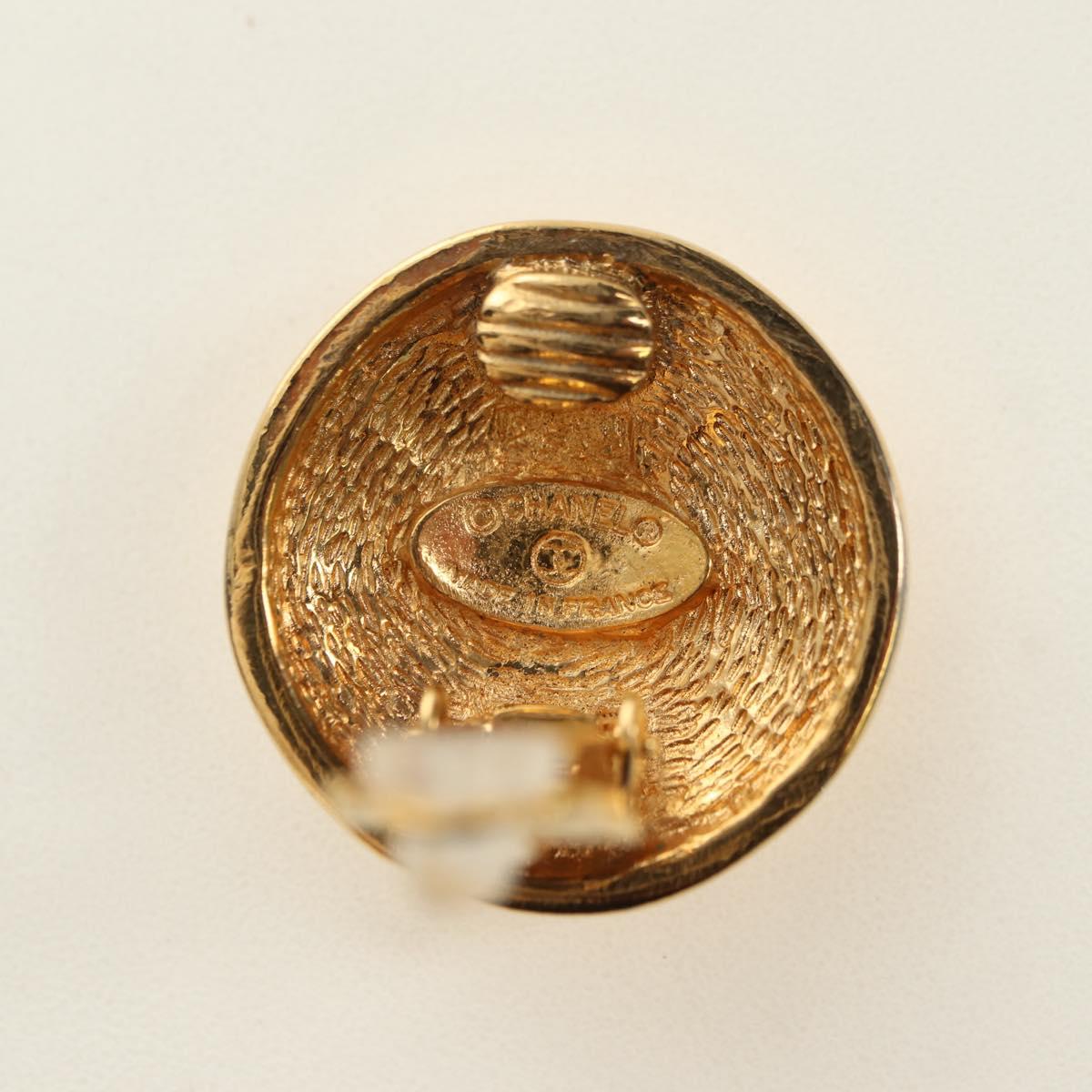 CHANEL COCO Mark Earring metal Gold Tone CC Auth 181301V