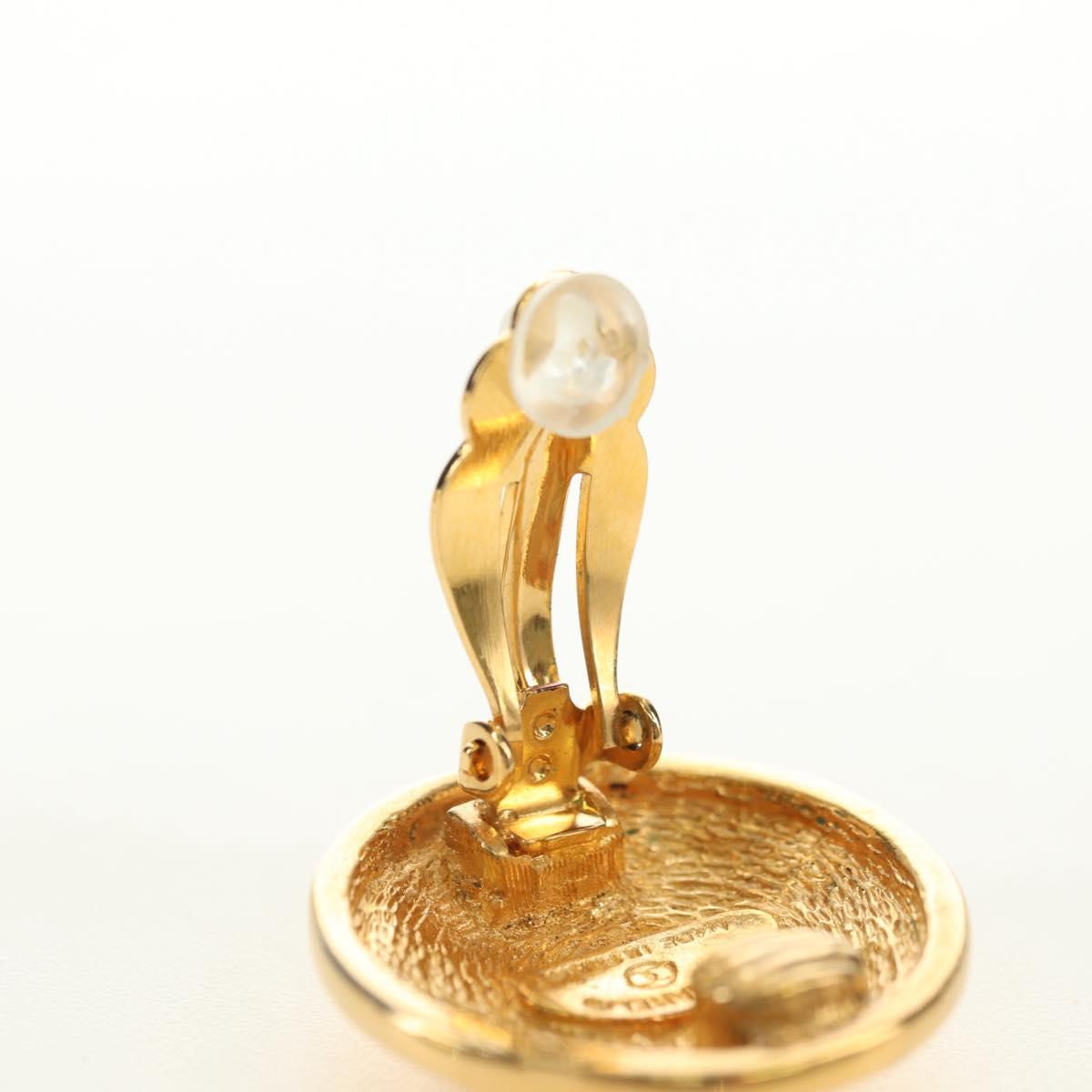 CHANEL COCO Mark Earring metal Gold Tone CC Auth 181301V