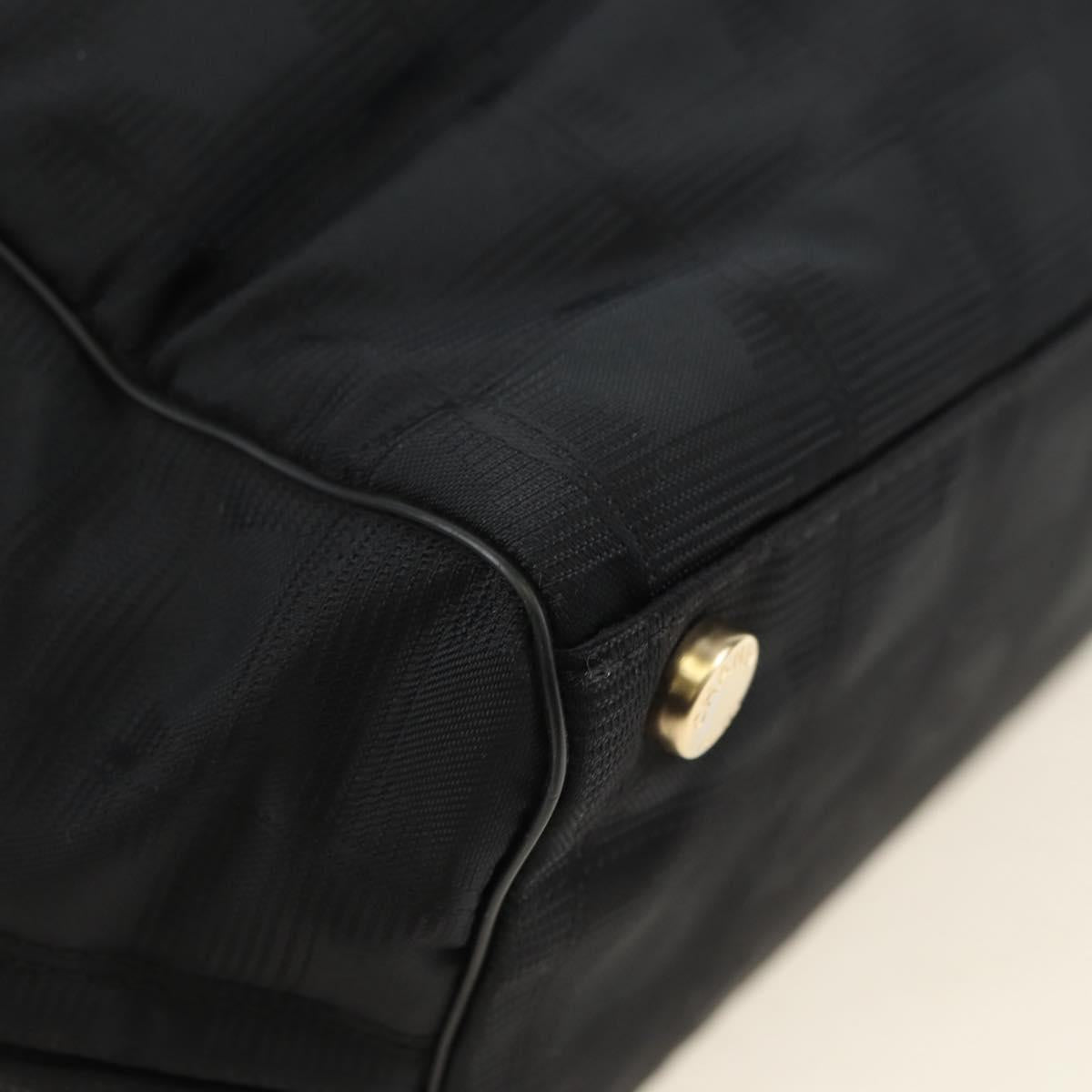 CHANEL New Travel Line Tote Bag Nylon Black Gold CC Auth 181304V