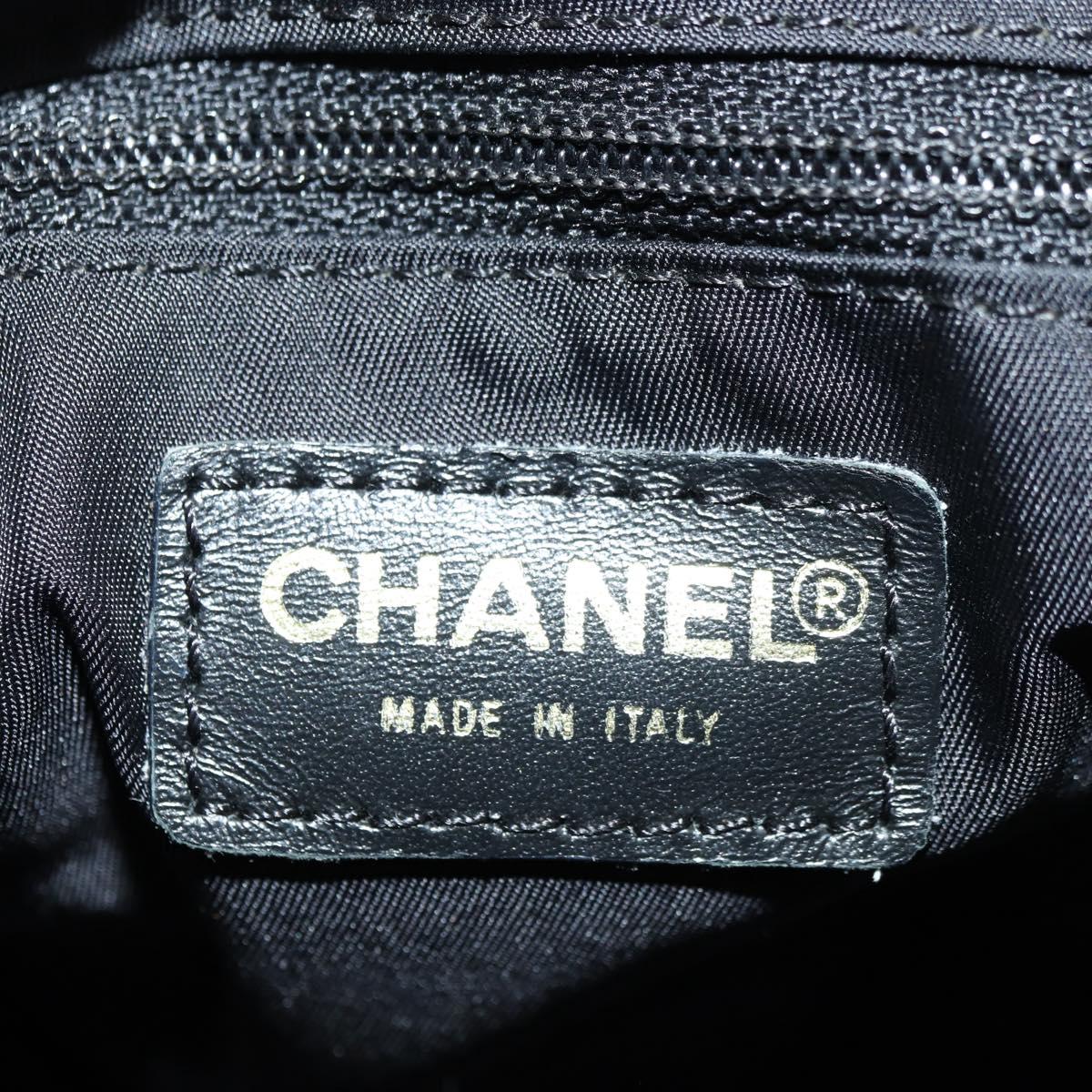 CHANEL New Travel Line Tote Bag Nylon Black Gold CC Auth 181304V