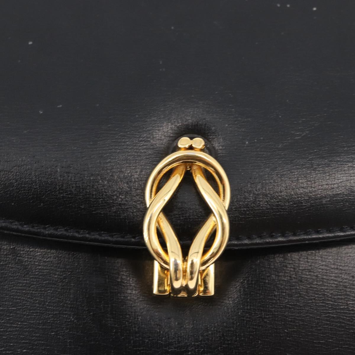 GUCCI Shoulder Bag Leather Black Gold 004 056 0219 Auth 181308