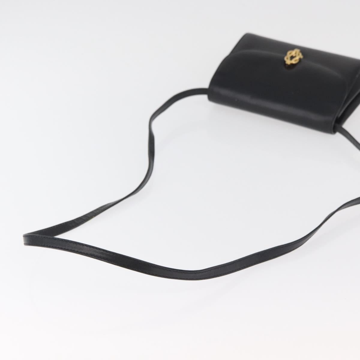 GUCCI Shoulder Bag Leather Black Gold 004 056 0219 Auth 181308