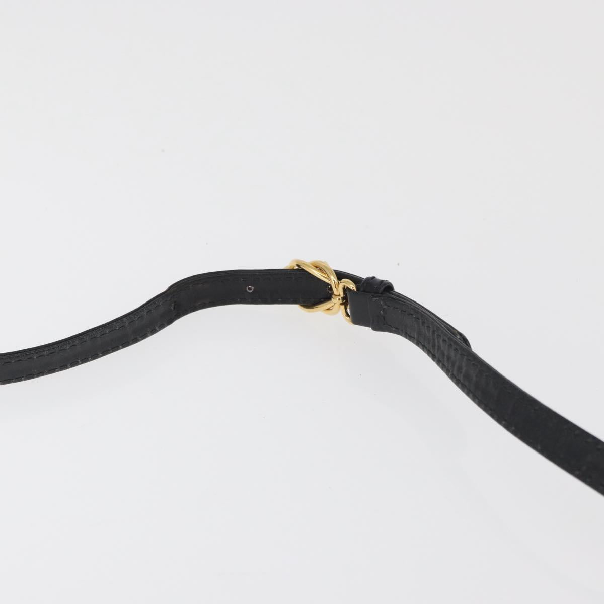 GUCCI Shoulder Bag Leather Black Gold 004 056 0219 Auth 181308