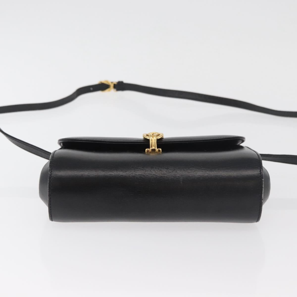 GUCCI Shoulder Bag Leather Black Gold 004 056 0219 Auth 181308