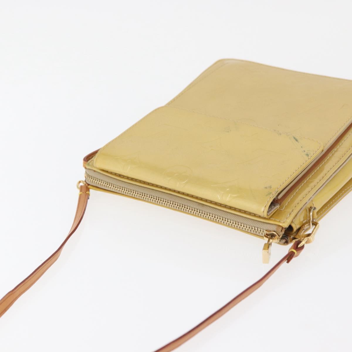 LOUIS VUITTON Monogram Vernis Motto Accessory Pouch Beige M91136 LV Auth 181309