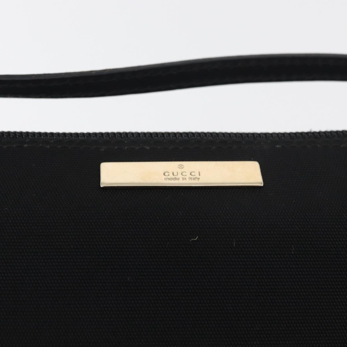 GUCCI Accessory Pouch Nylon Black Gold 0391103 Auth 181313A