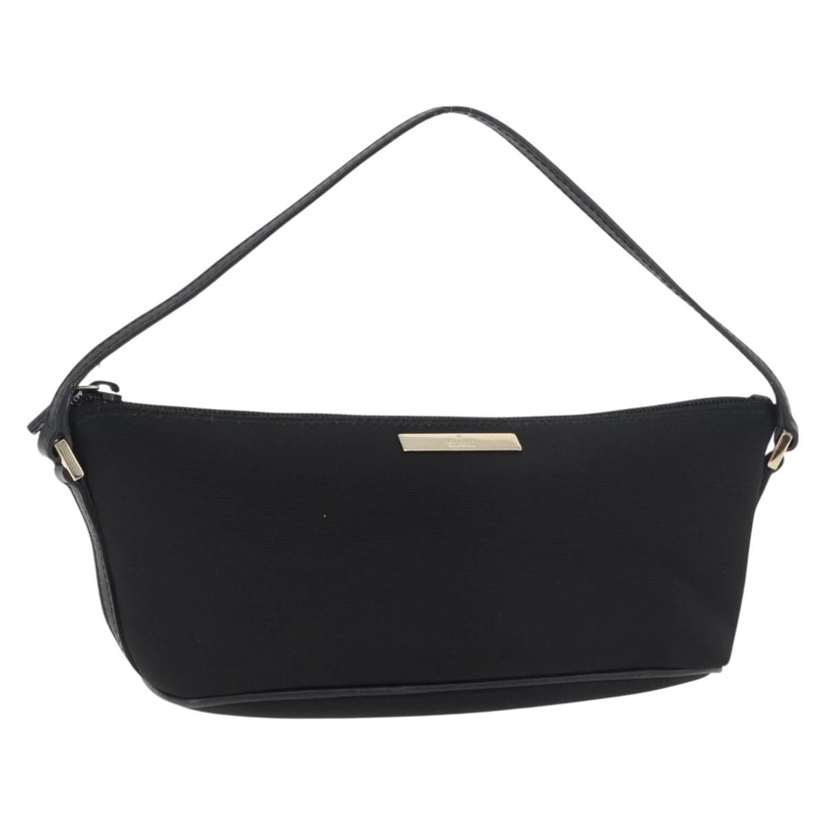 GUCCI Accessory Pouch Nylon Black Gold 0391103 Auth 181313A