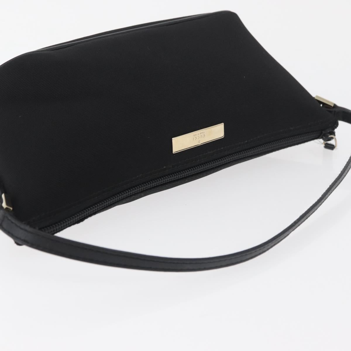 GUCCI Accessory Pouch Nylon Black Gold 0391103 Auth 181313A
