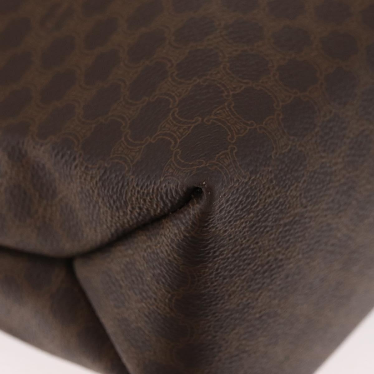 CELINE Macadam Canvas Tote Bag PVC Leather Brown Gold Auth 181314