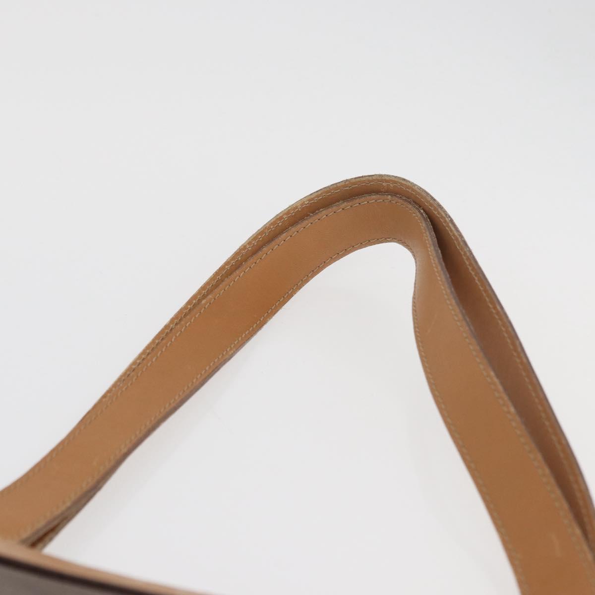 CELINE Macadam Canvas Tote Bag PVC Leather Brown Gold Auth 181314