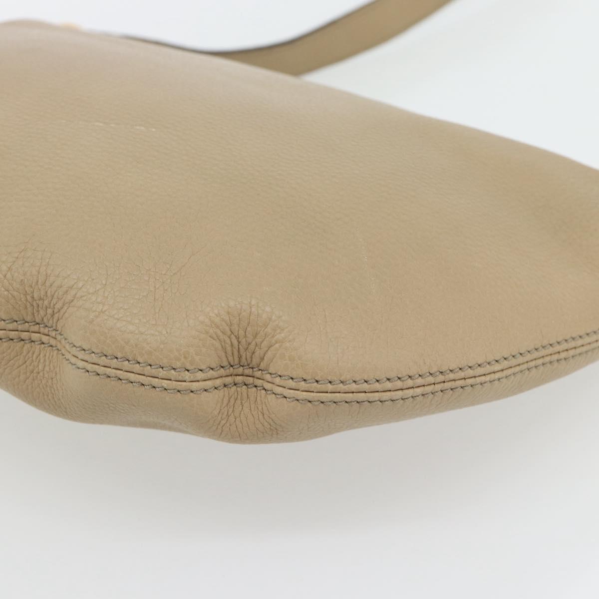GUCCI Soho Shoulder Bag Leather Beige Gold 308361 Auth 181315A