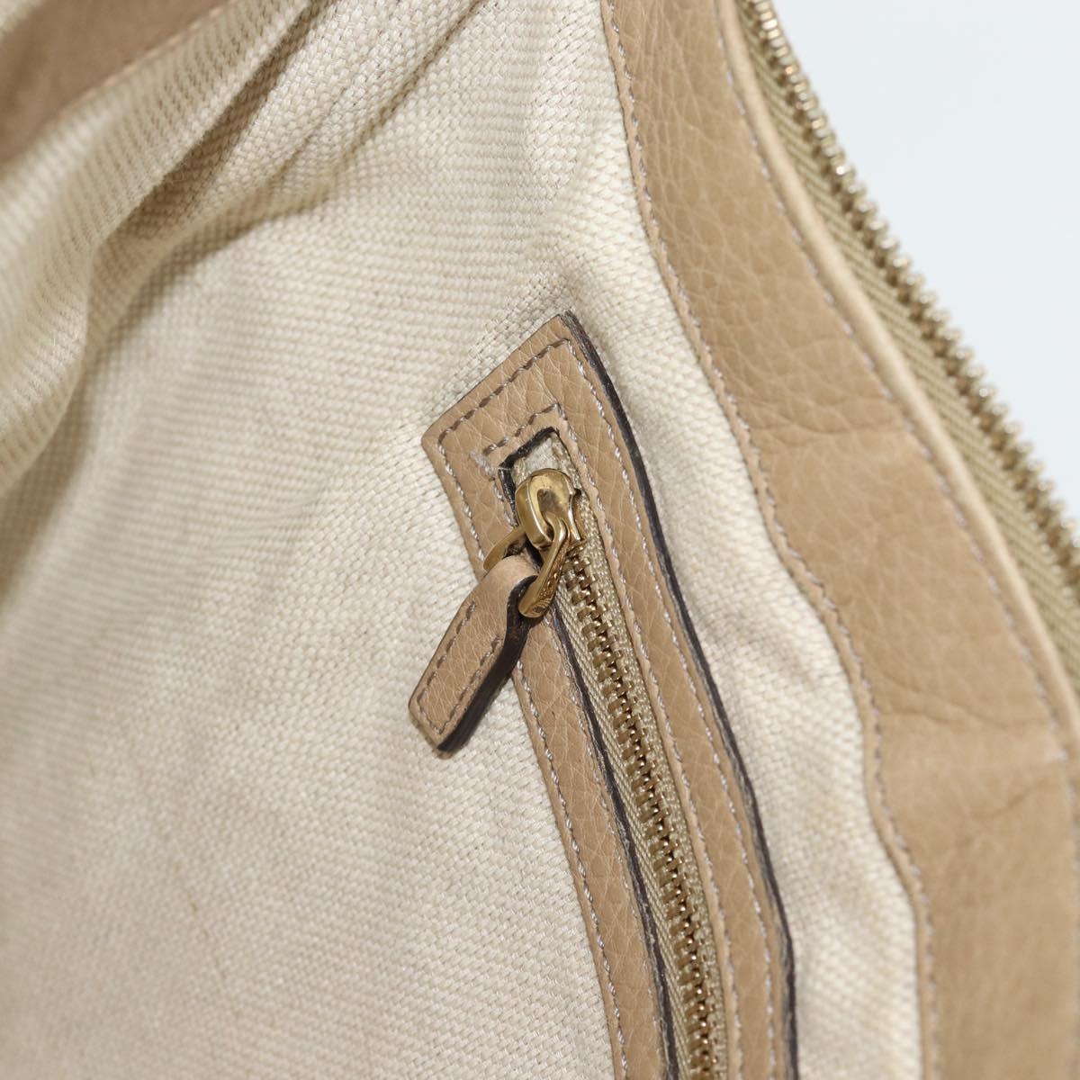 GUCCI Soho Shoulder Bag Leather Beige Gold 308361 Auth 181315A
