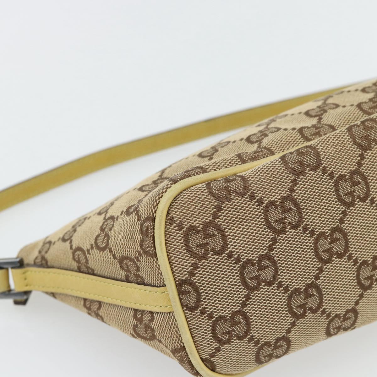 GUCCI GG Canvas Accessory Pouch Beige 07198 Auth 181316A