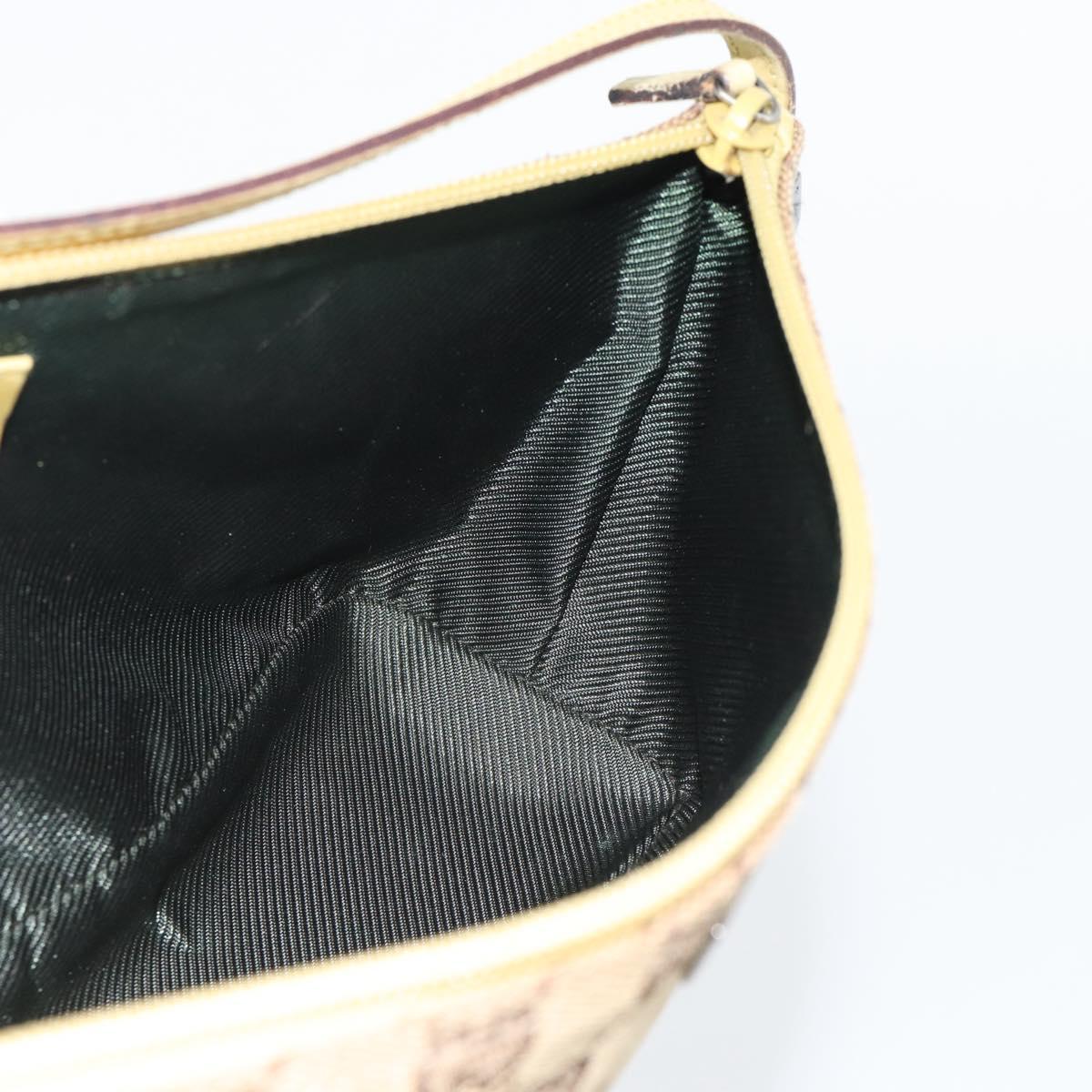 GUCCI GG Canvas Accessory Pouch Beige 07198 Auth 181316A