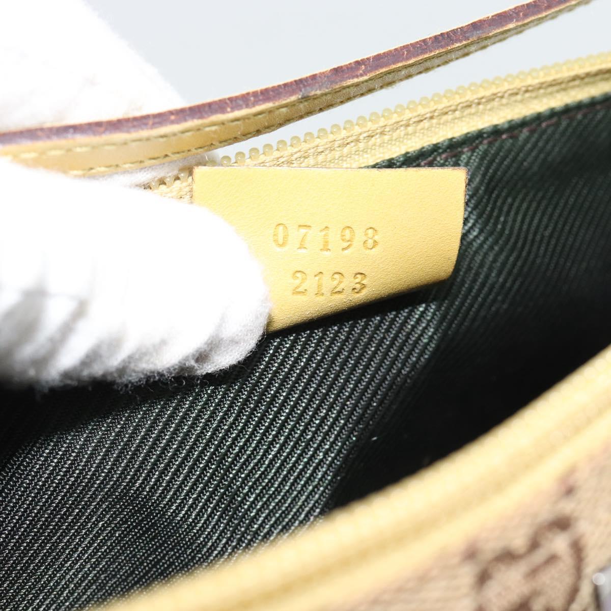 GUCCI GG Canvas Accessory Pouch Beige 07198 Auth 181316A