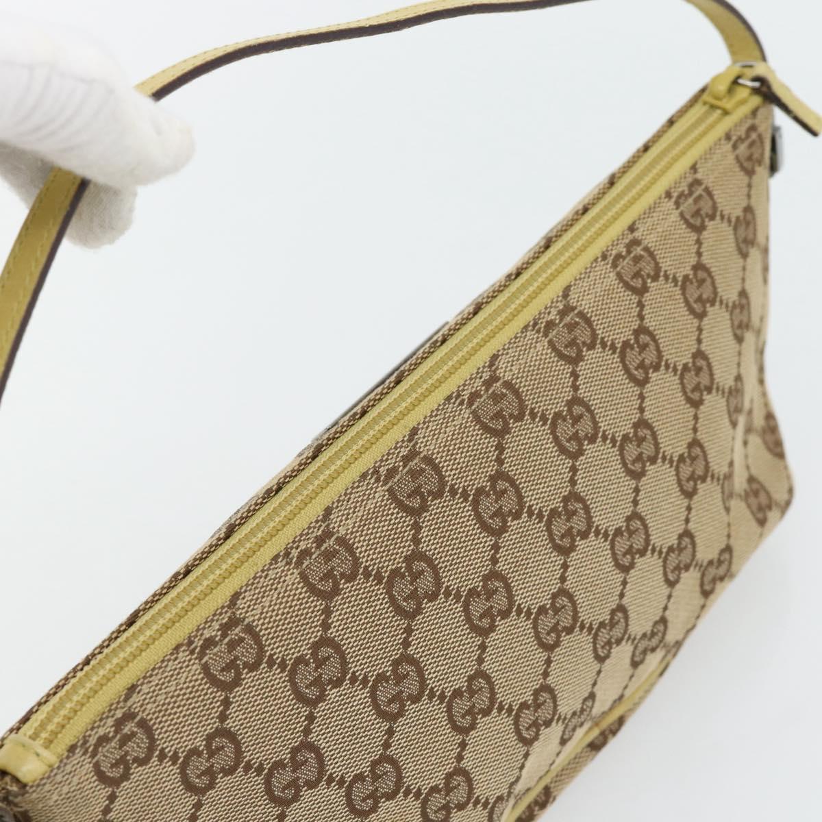 GUCCI GG Canvas Accessory Pouch Beige 07198 Auth 181316A