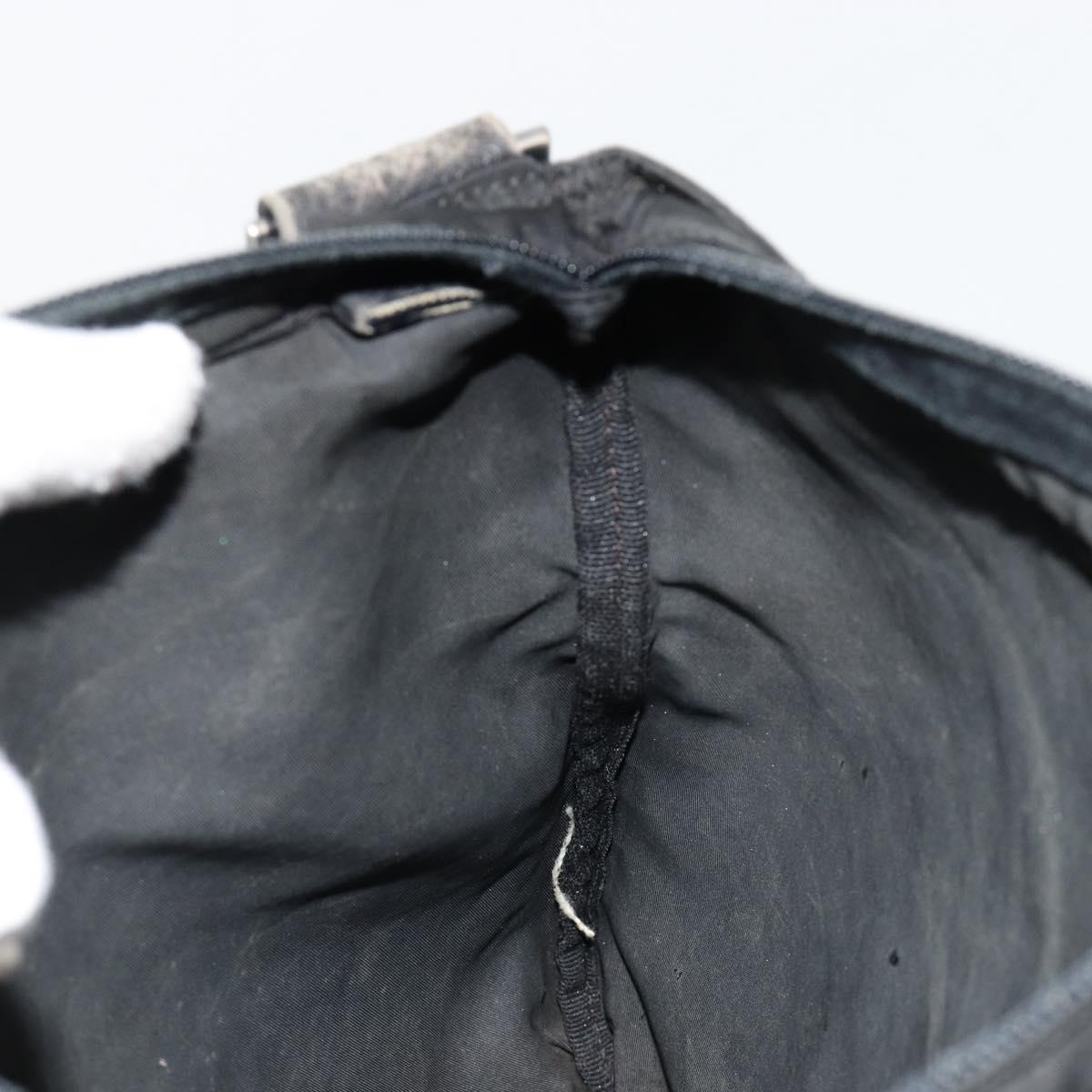 PRADA Shoulder Bag Nylon Black Silver Auth 181330
