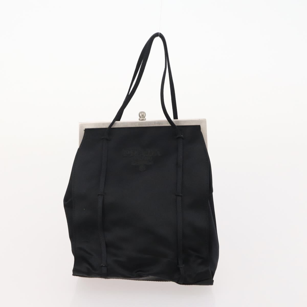 PRADA Shoulder Bag Nylon Suede 2 Set Black Silver Auth 181335