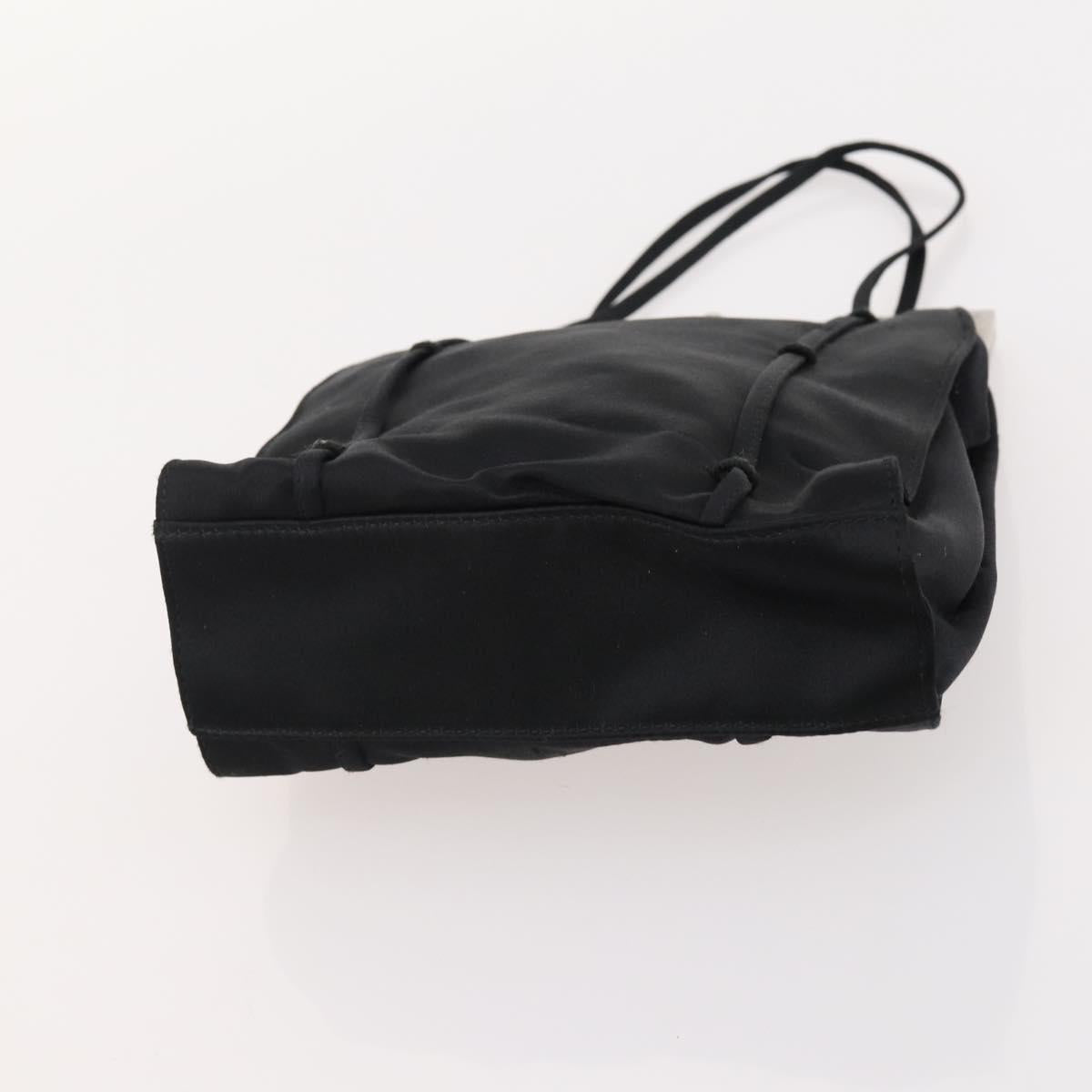 PRADA Shoulder Bag Nylon Suede 2 Set Black Silver Auth 181335