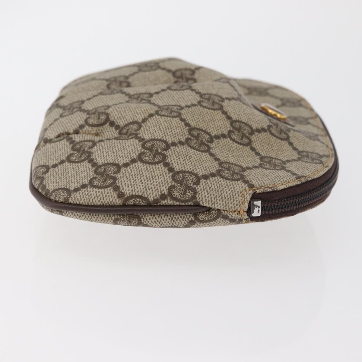 GUCCI GG Supreme Pouch PVC 2 Set Beige Gold Auth 181337
