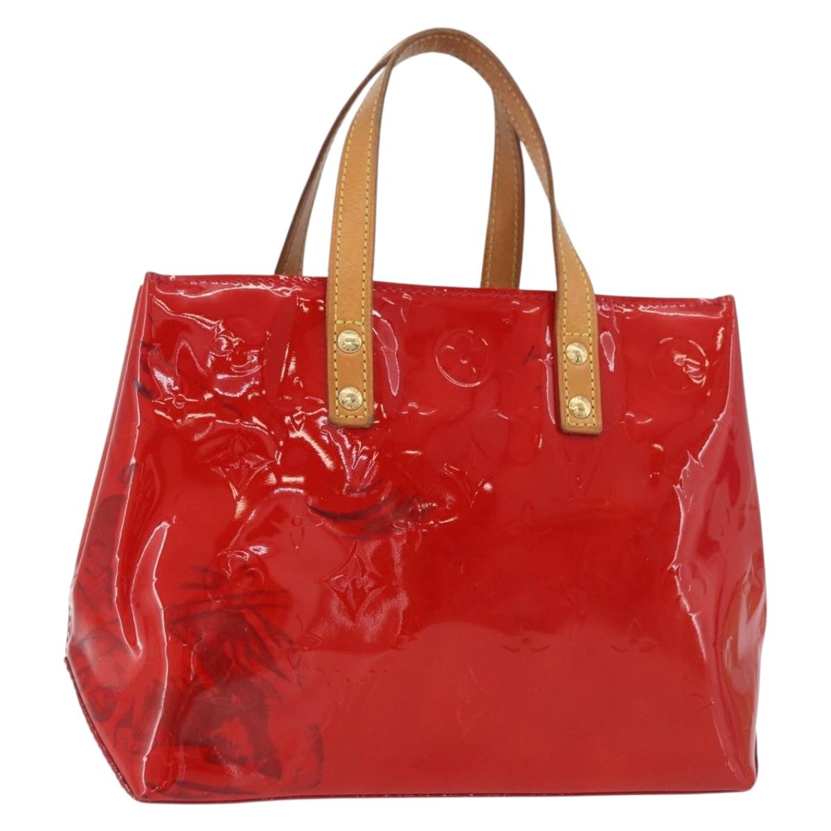 LOUIS VUITTON Monogram Vernis Reade PM Hand Bag Red Rouge M91088 LV Auth 181345