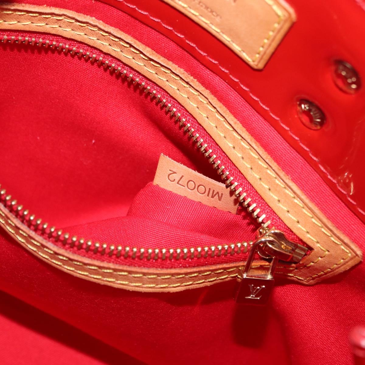 LOUIS VUITTON Monogram Vernis Reade PM Hand Bag Red Rouge M91088 LV Auth 181345