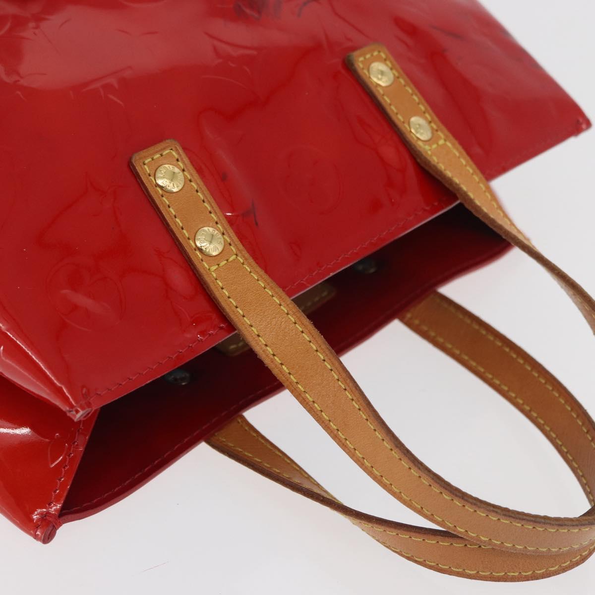 LOUIS VUITTON Monogram Vernis Reade PM Hand Bag Red Rouge M91088 LV Auth 181345