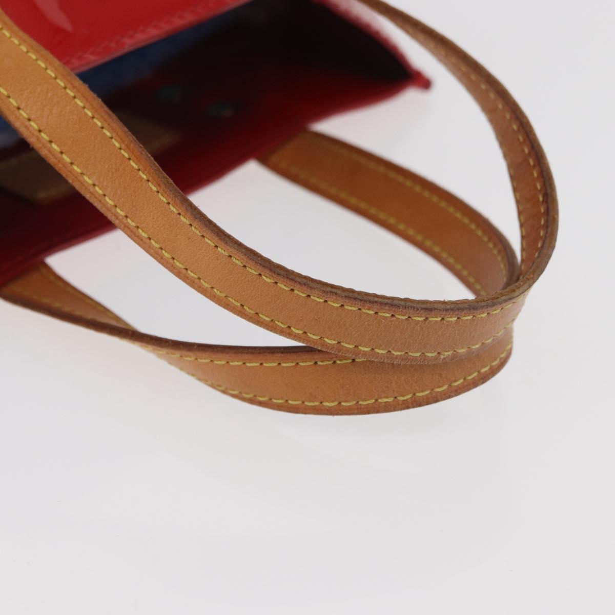 LOUIS VUITTON Monogram Vernis Reade PM Hand Bag Red Rouge M91088 LV Auth 181345