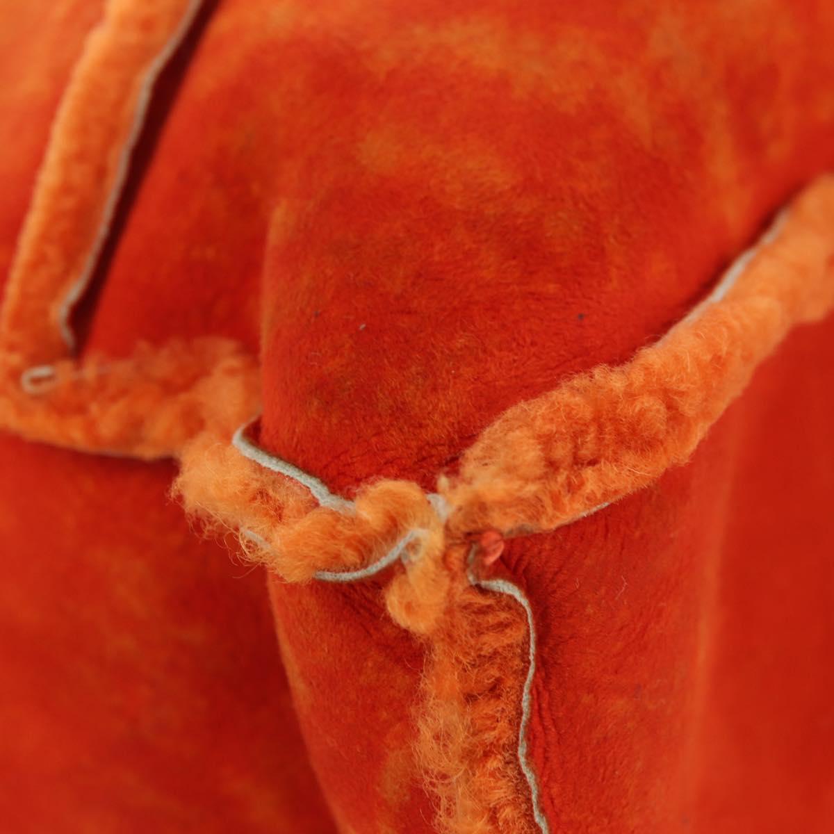 CHANEL Shoulder Bag Mouton Orange Silver CC Auth 181353V