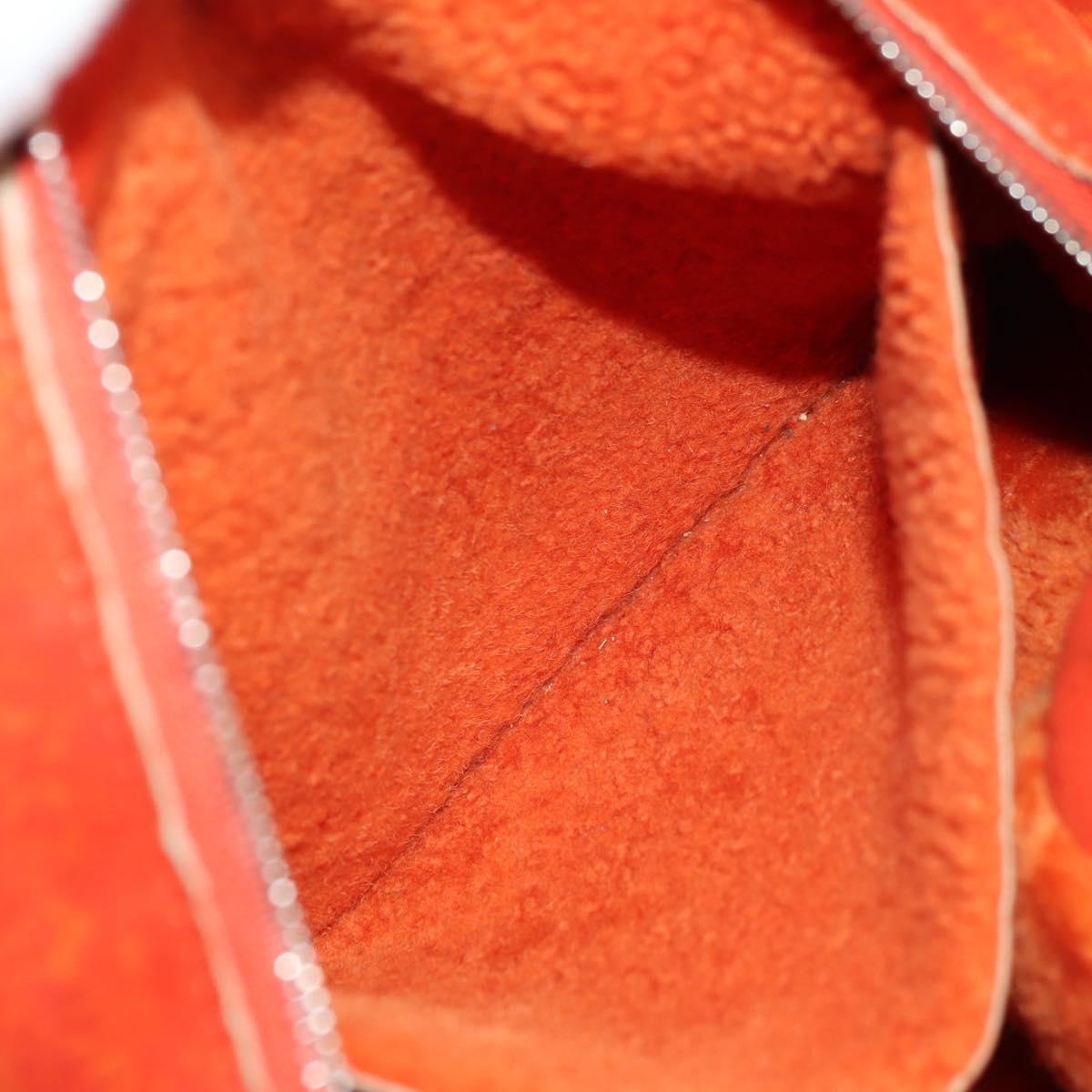 CHANEL Shoulder Bag Mouton Orange Silver CC Auth 181353V
