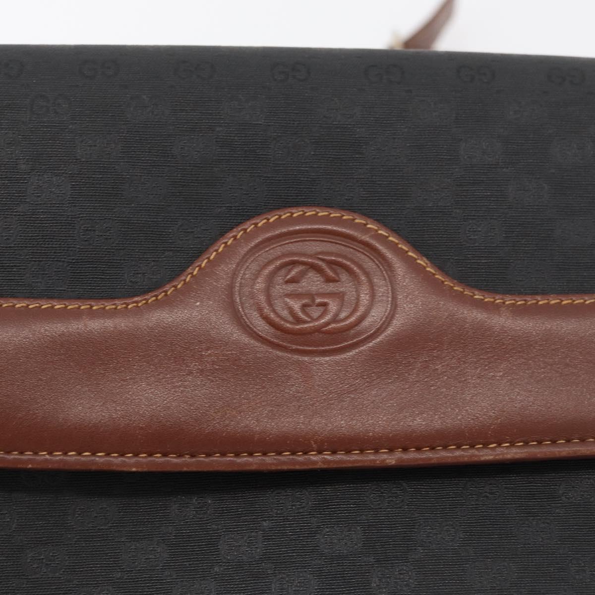 GUCCI Micro GG Supreme Shoulder Bag PVC Black Gold 004 104 0024 Auth 181357