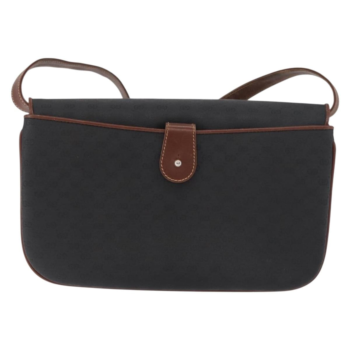 GUCCI Micro GG Supreme Shoulder Bag PVC Black Gold 004 104 0024 Auth 181357