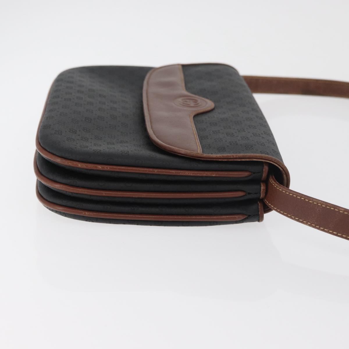 GUCCI Micro GG Supreme Shoulder Bag PVC Black Gold 004 104 0024 Auth 181357