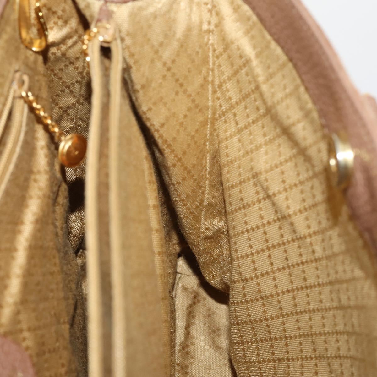 GUCCI Bamboo Hand Bag Suede 2way Brown Gold 002 123 0322 Auth 181361