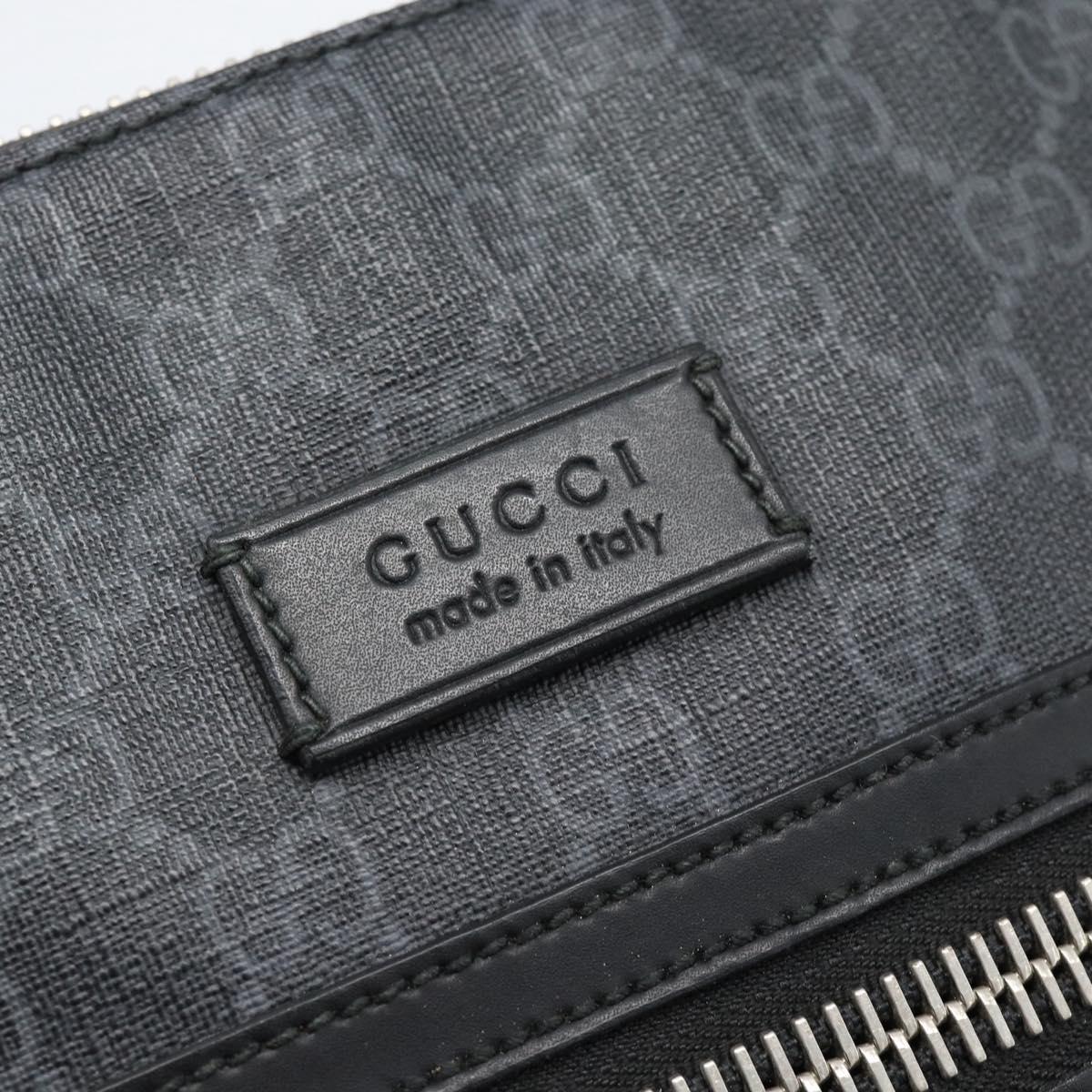 GUCCI GG Supreme Sherry Line Shoulder Bag PVC Black Silver 474137 Auth 181362A