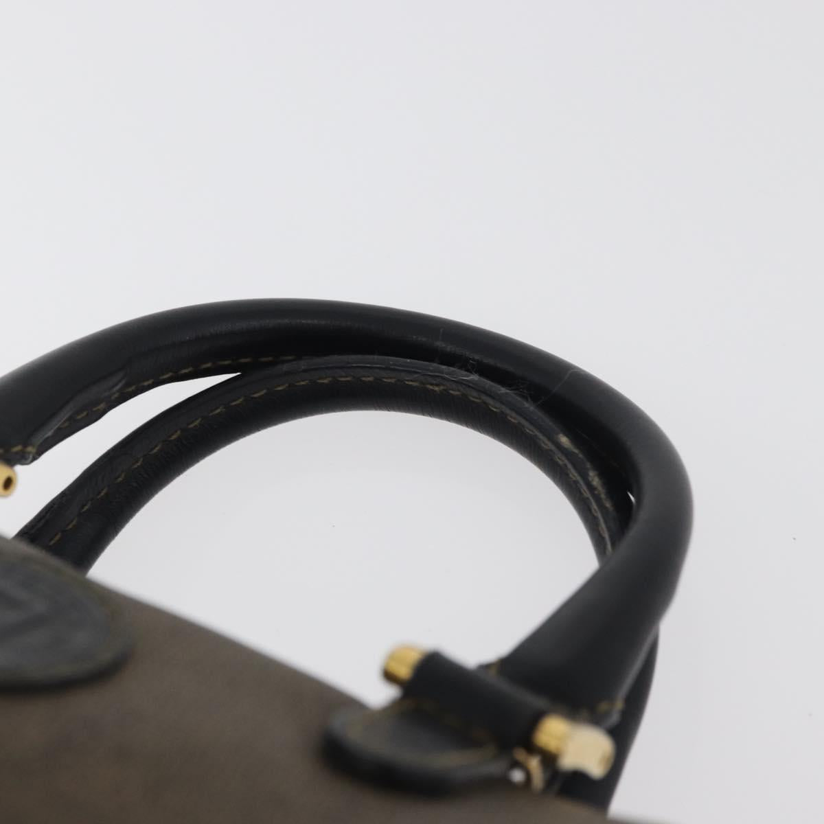 FENDI Mini Boston Bag PVC Canvas Brown Gold Auth 181374A