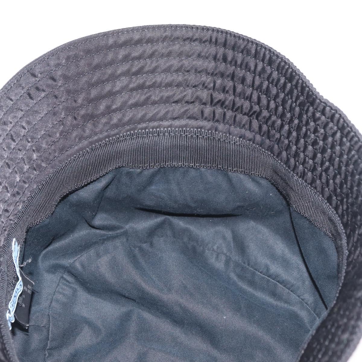 PRADA Hat Nylon M Black Auth 181375M
