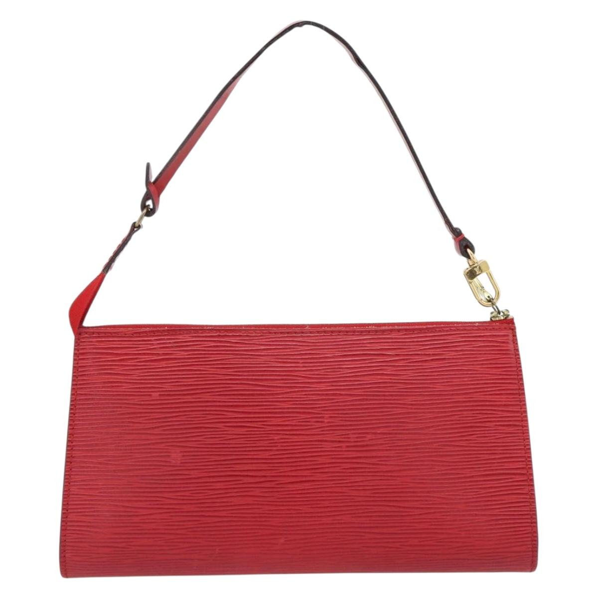 LOUIS VUITTON Epi Pochette Accessoires Pouch Red M52947 LV Auth 181376