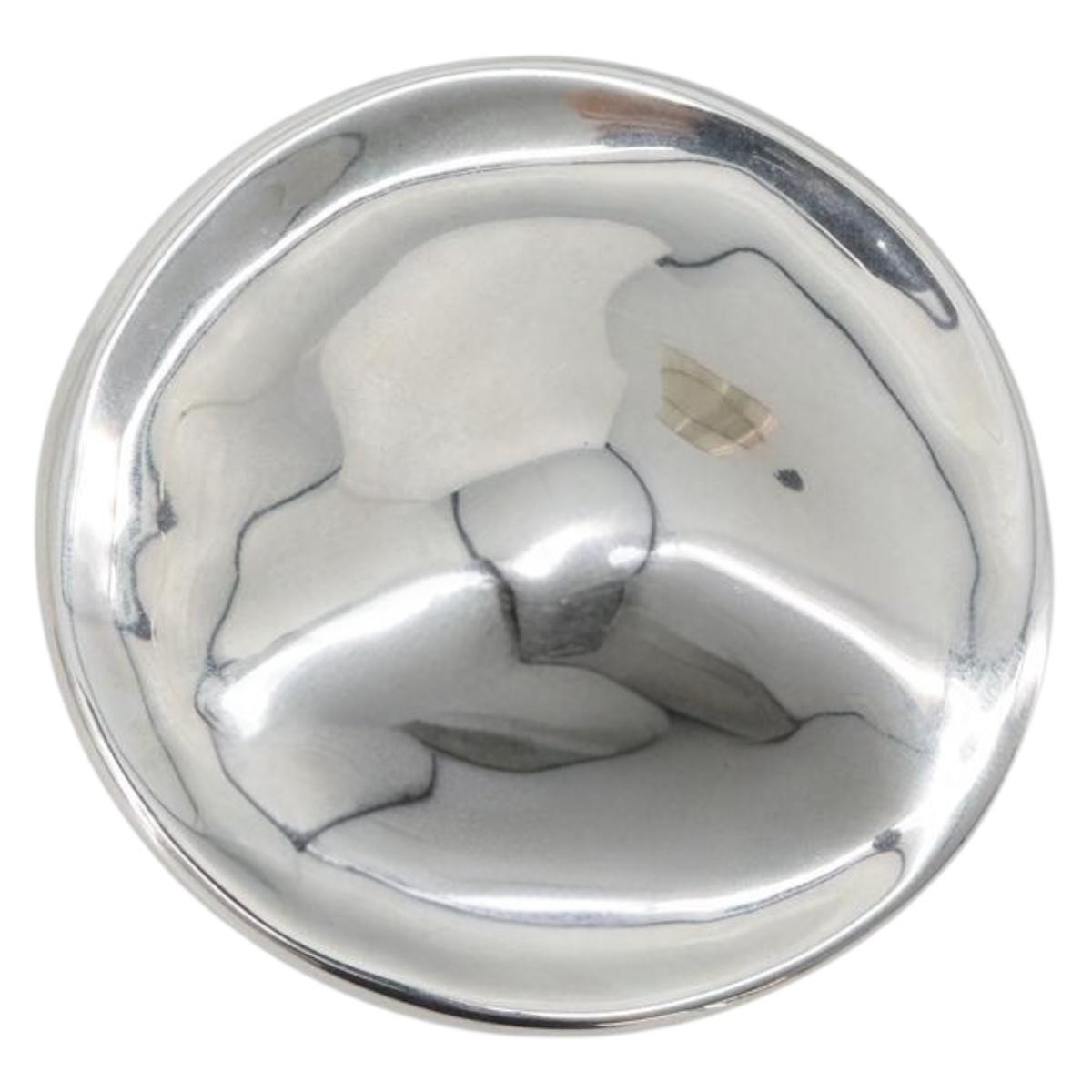 CELINE Brooch metal Silver Auth 181379A