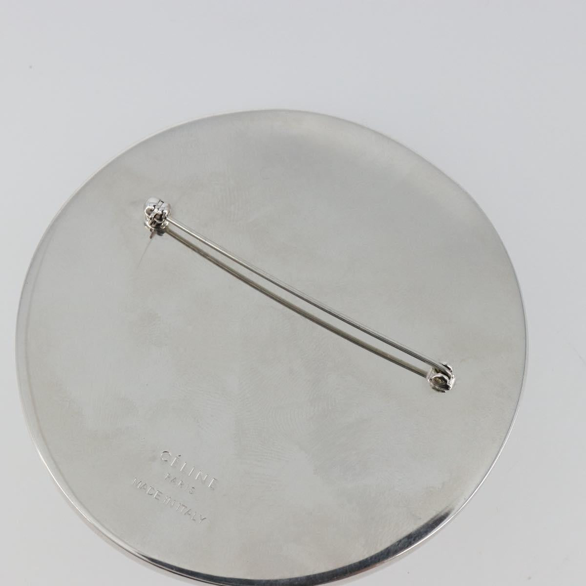 CELINE Brooch metal Silver Auth 181379A