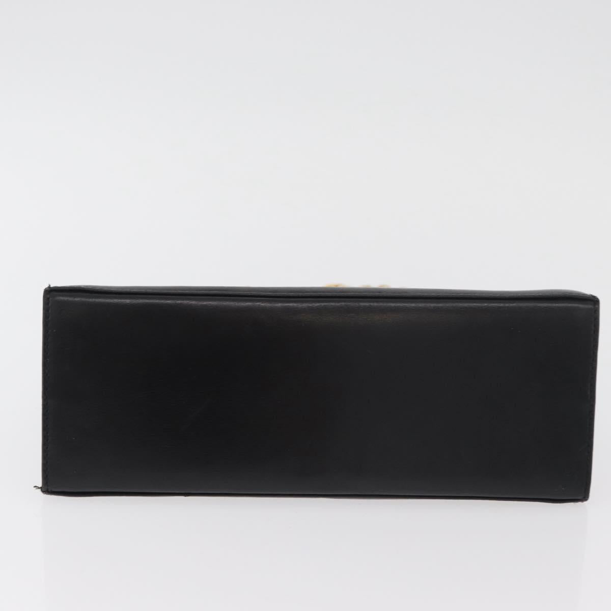 Salvatore Ferragamo Gancini Shoulder Bag Leather Black Gold Auth 181384