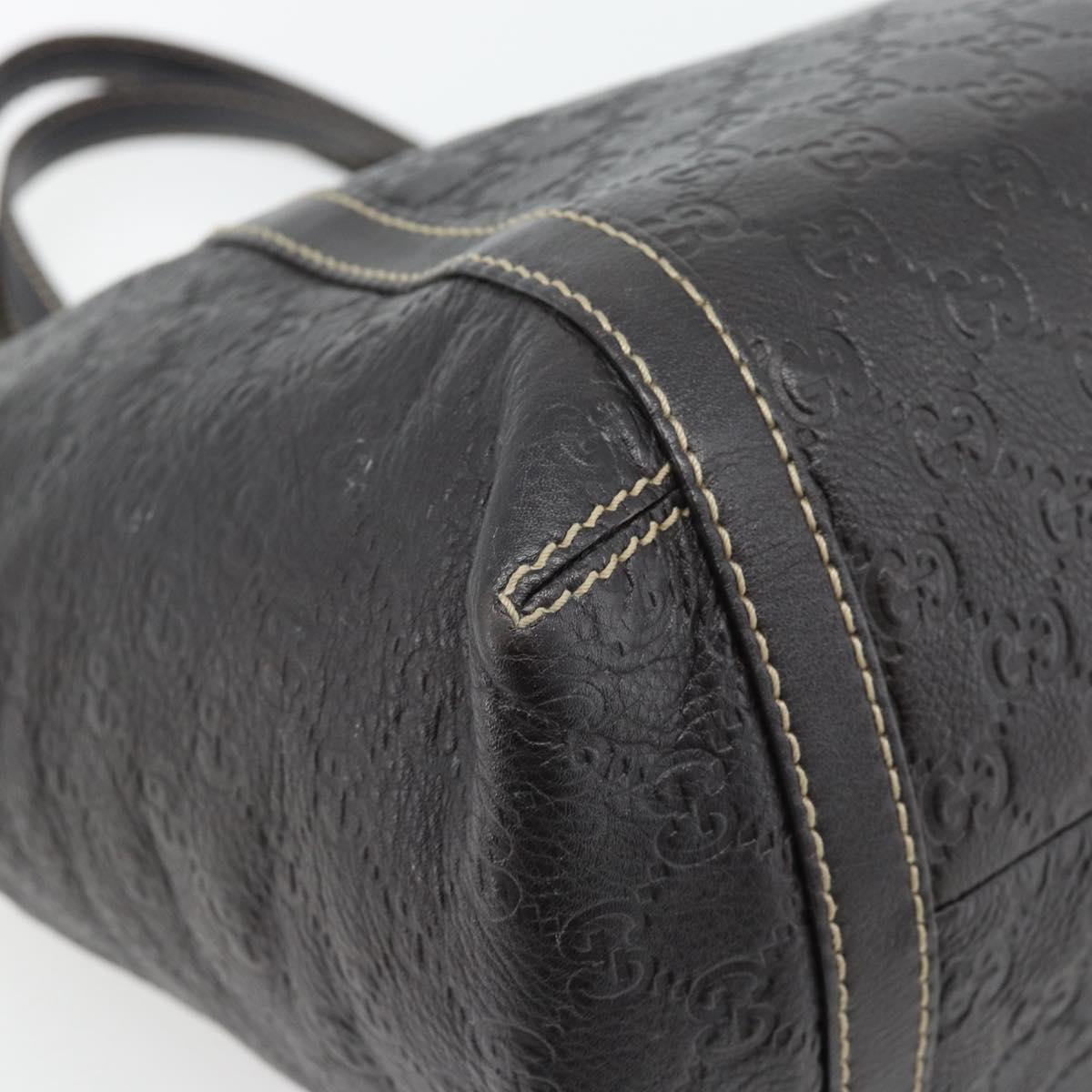 GUCCI GG Canvas Guccissima Tote Bag Leather Dark Brown Gold 233607 Auth 181391V