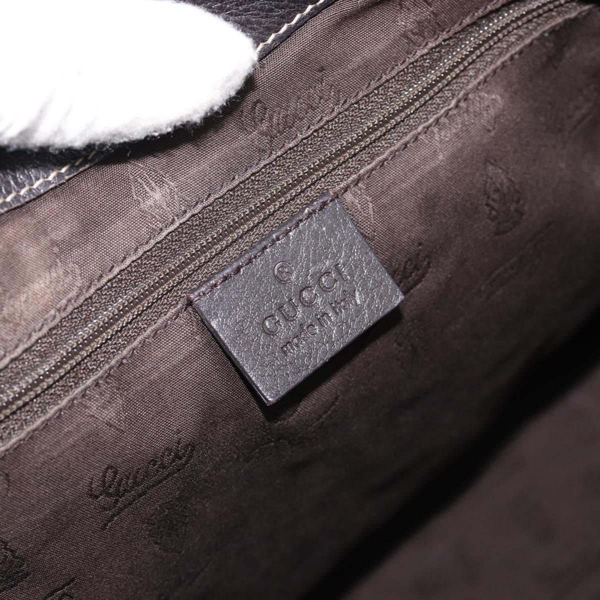GUCCI GG Canvas Guccissima Tote Bag Leather Dark Brown Gold 233607 Auth 181391V