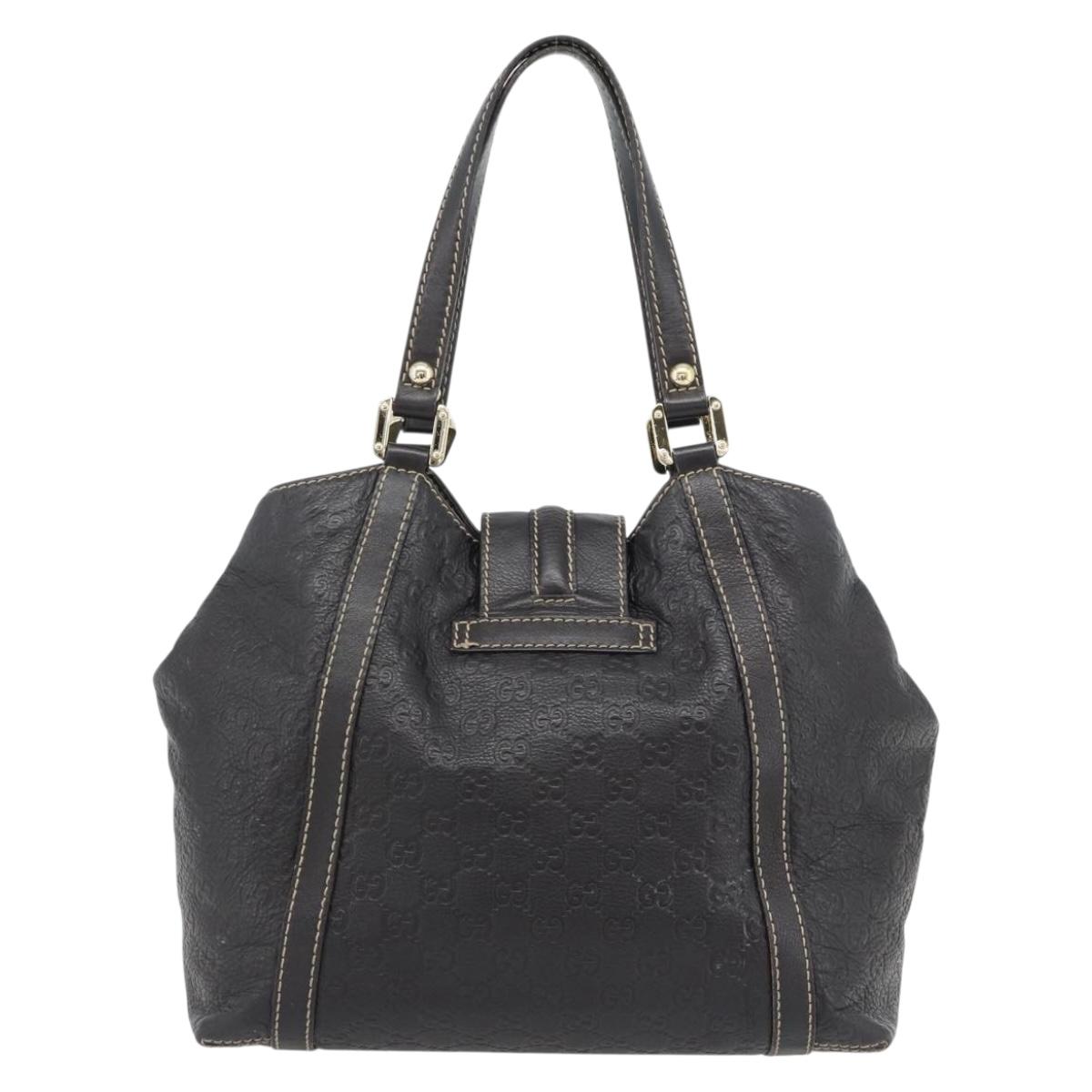 GUCCI GG Canvas Guccissima Tote Bag Leather Dark Brown Gold 233607 Auth 181391V